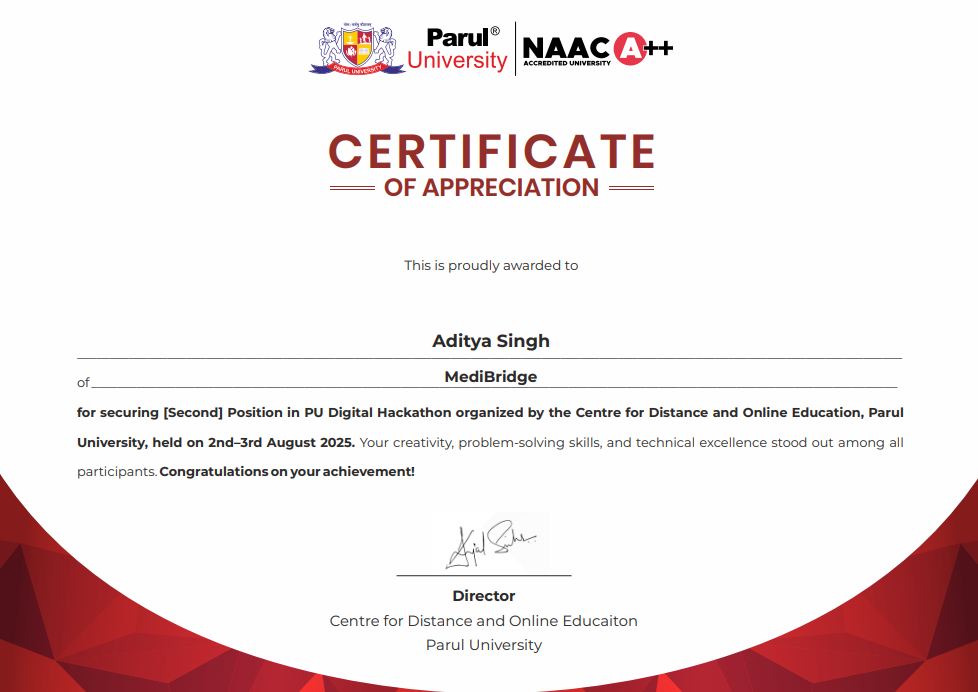 PU Digital Hackathon Certificate